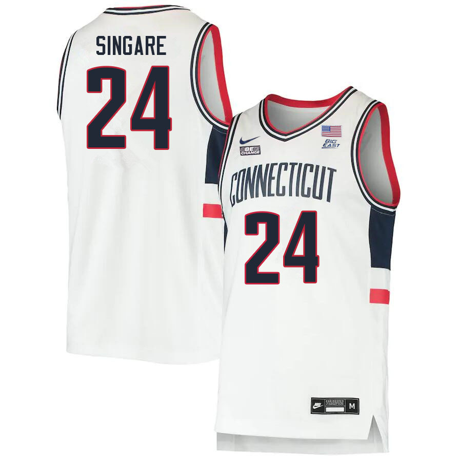 Men #24 Youssouf Singare Uconn Huskies College 2022-23 Basketball Stitched Jerseys Stitched Sale-Whi